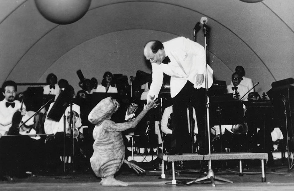 Williams (a Bowl veteran who still regularly performs his scores there) greeted E.T. on Sept. 10, 1982. - Credit: Courtesy Of LA Philharmonic