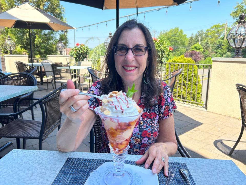 The peach melba at AquaTerra Grille in Pearl River is the best thing lohud Food & Dining Reporter Jeanne Muchnick ate this week. Photographed June 1, 2023