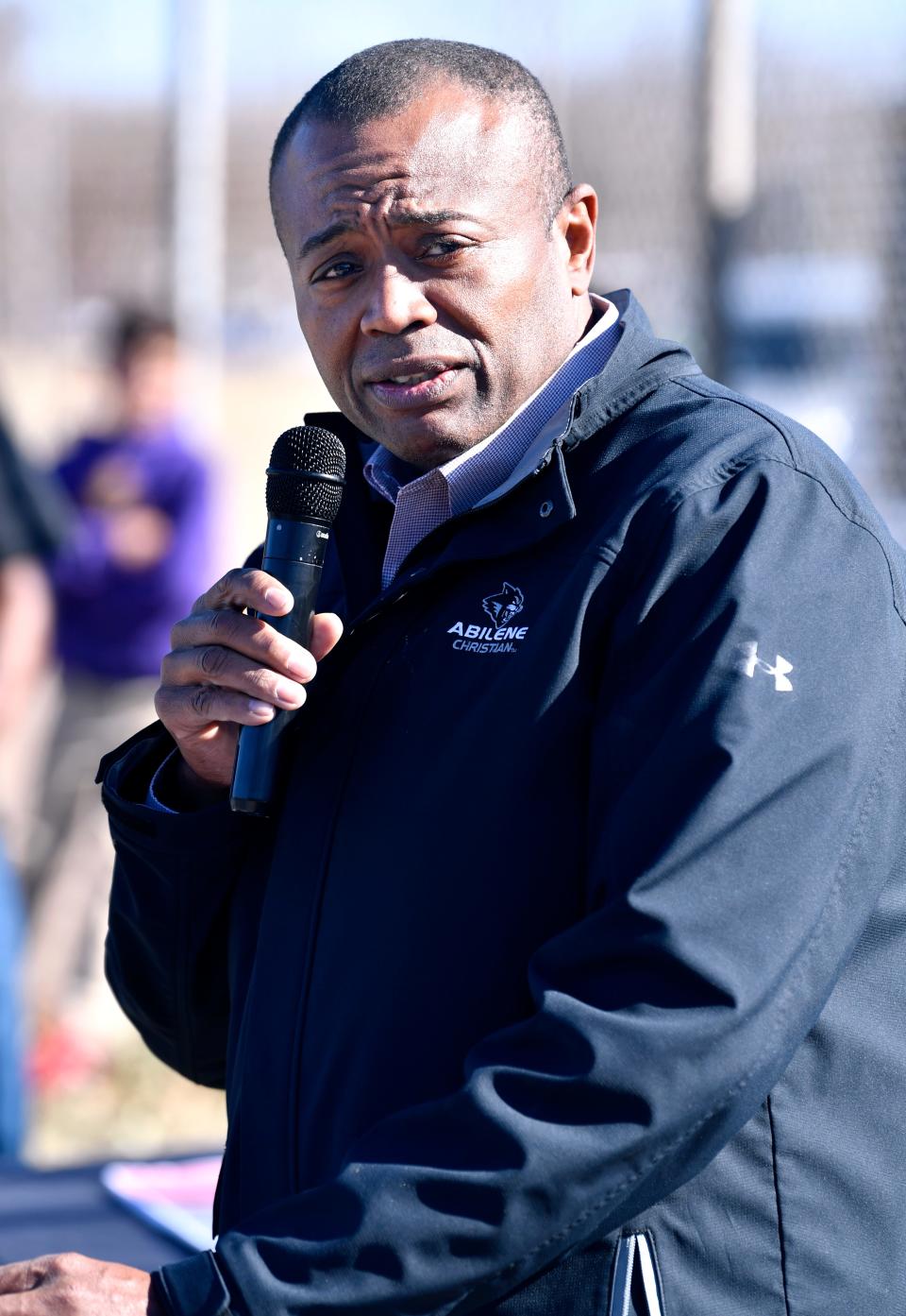 Abilene Mayor Anthony Williams addresses the crowd during the Martin Luther King Jr. celebration at Stevenson Park Monday Jan. 18, 2021.