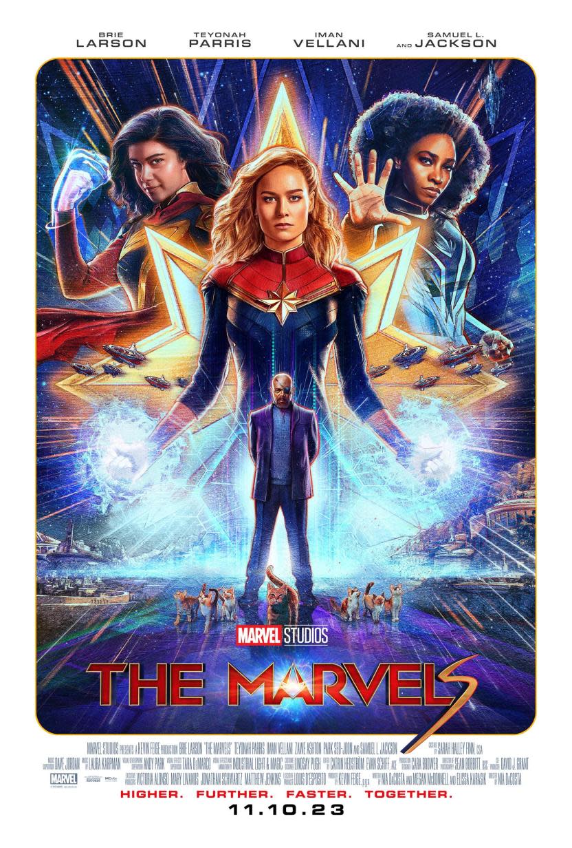 Póster oficial de The Marvels (Crédito: IMDb)