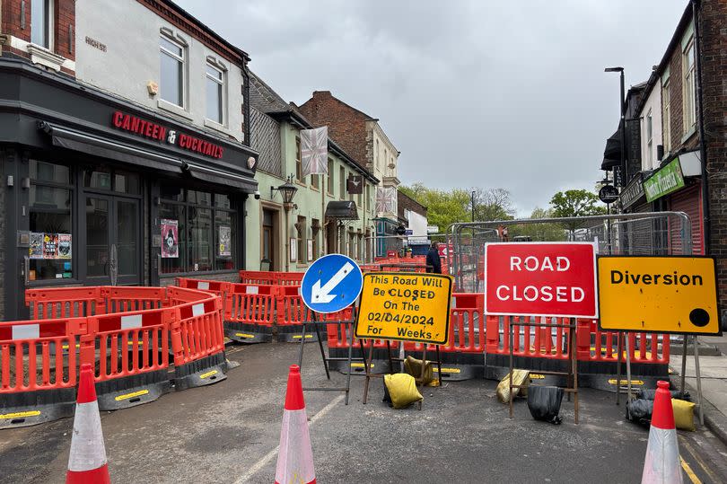 The Scruffy Duck and Canteen & Cocktails beside the Norton roadworks