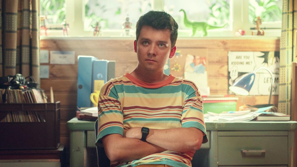  Asa Butterfield as Otis Milburn in Sex Education Season 4. 