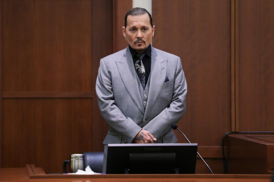 Johnny Depp takes the stand in his libel lawsuit against Amber Heard on April 20.