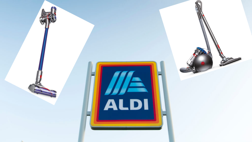 Aldi's flogging Dysons for cheap just for today only. (Source: Getty, Aldi)