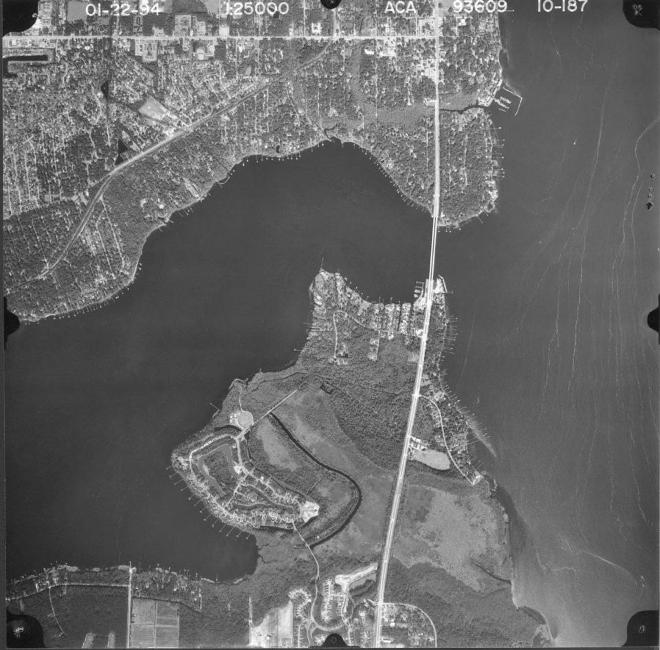 An aerial photo from around 2004  shows Doctors Lake to the left of the U.S. 17 bridge in Clay County connecting Orange Park to Fleming Island.