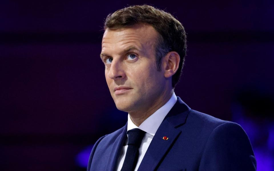 French president Emmanuel Macron looks on during the Generation Equality Forum, a global gathering for gender equality convened by UN Women and co-hosted by the governments of Mexico and France in partnership with youth and civil society, at the Carrousel du Louvre in Paris on June 30, 2021 - Ludovic Marin/AFP 