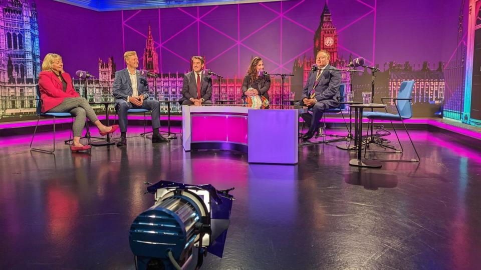 Candidates taking part in the BBC election debate in the BBC's studio