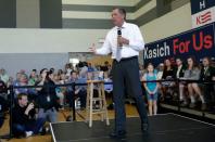 Republican presidential candidate Ohio Governor John Kasich speaks during a town hall meeting in Rockville, Maryland on April 25, 2016