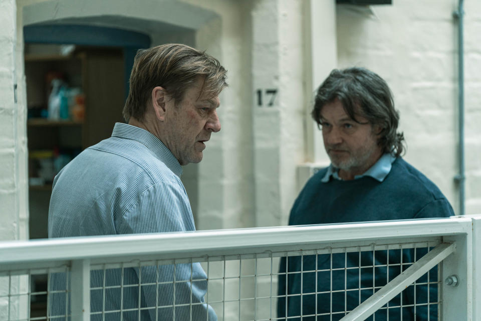 Sean Bean and Brian McCardie in Time. (BBC Studios/James Stack)