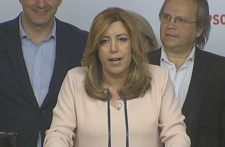 Susana Díaz en su comparecencia (PSOE)