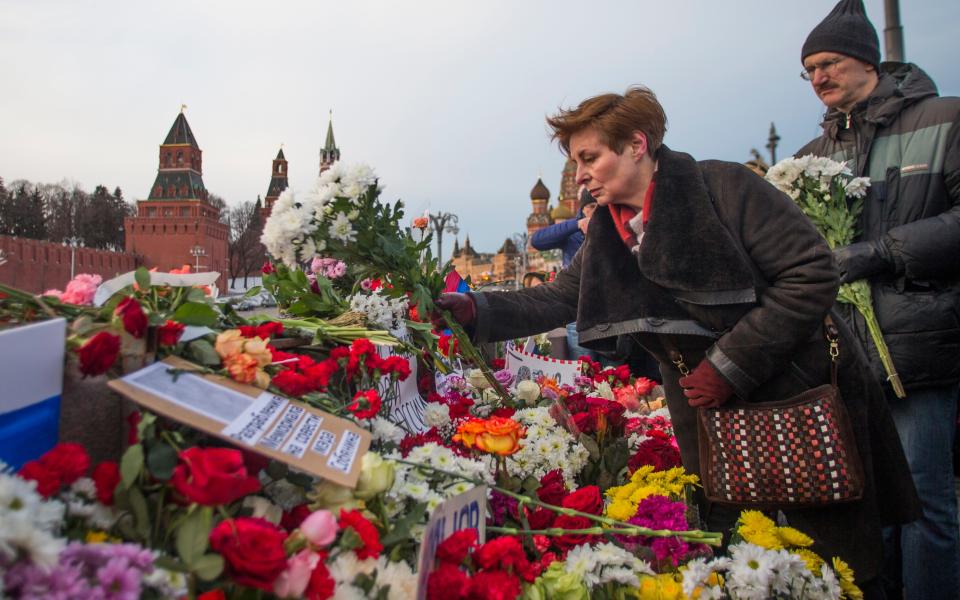 Thousands march in Moscow two years after murder of opposition leader Boris Nemtsov