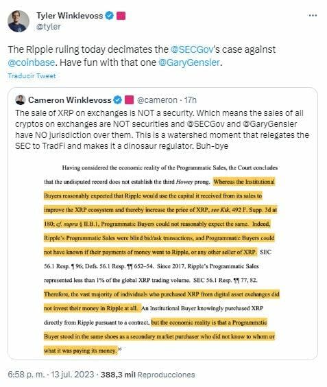 Fallo a favor de Ripple en la demanda contra la SEC