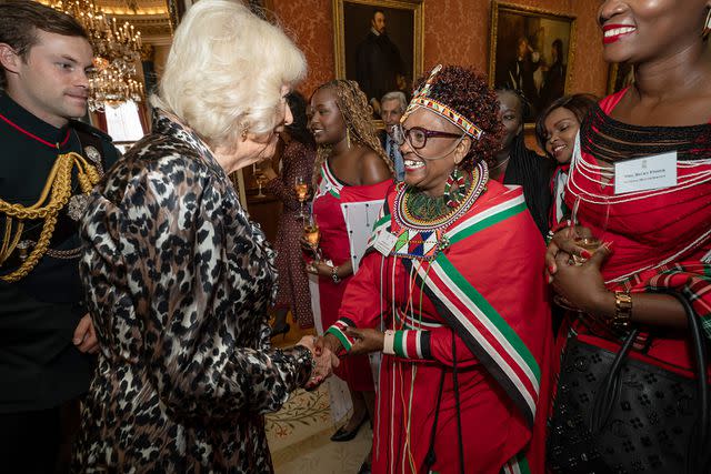 <p>Aaron Chown - WPA Pool/Getty</p> Queen Camilla with Elizabeth Kangethe, councillor Islington andQueen Camilla at the reception for the Kenyan diaspora in the UK at Buckingham Palace on October 24