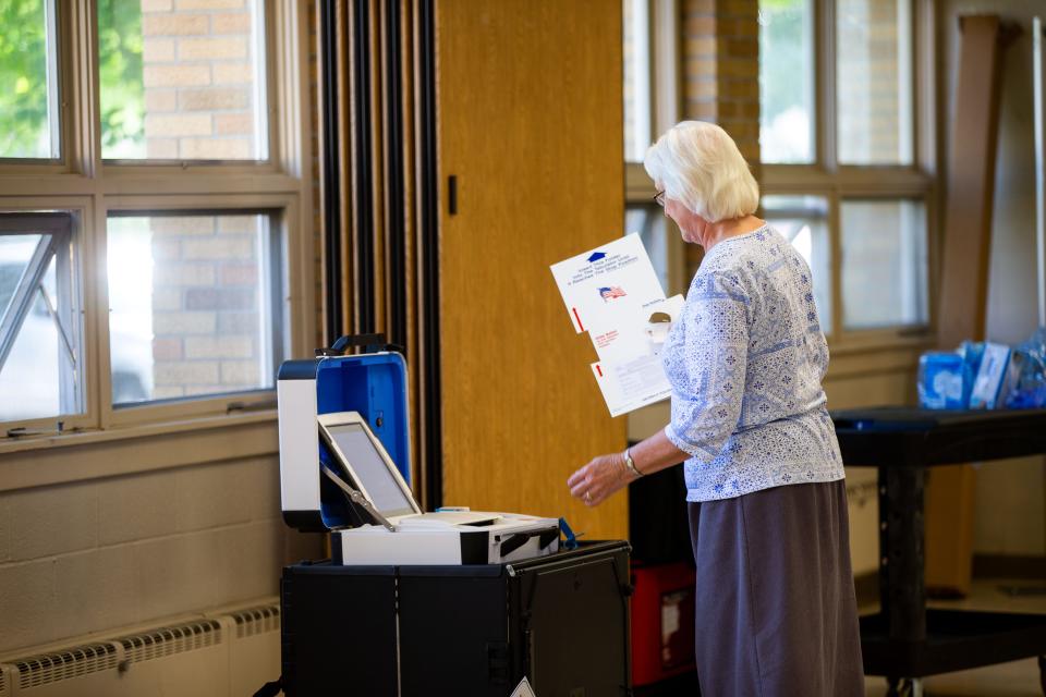 Holland Charter Township residents vote in the primary election Tuesday, Aug. 2, 2022, at Rose Park Reformed Church in Holland. 