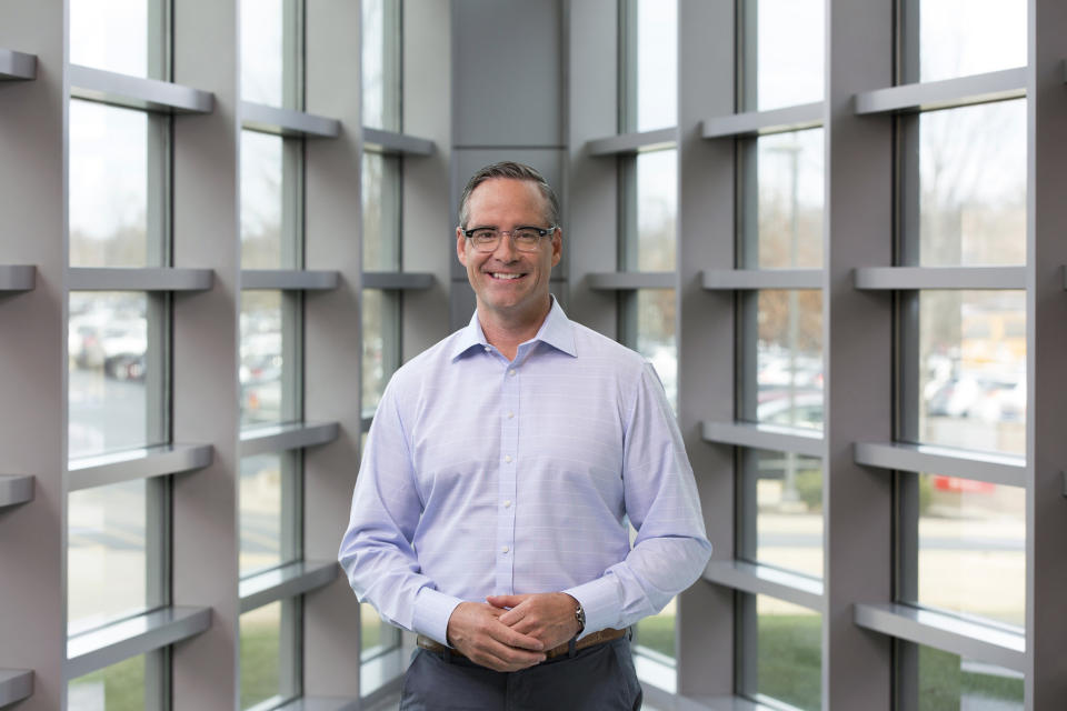 This April 4, 2017, photo provided by Tyson Foods Inc., shows Tyson executive Tom Hayes in Springdale, Ark. Tyson Foods has announced its president and chief executive officer Tom Hayes will step down at the end of September for "personal reasons." Tyson's board of directors said Monday, Sept. 17, 2018, that its group president of beef, pork and international divisions Noel White will succeed Hayes. (Beth Hall/Tyson Foods Inc. via AP)