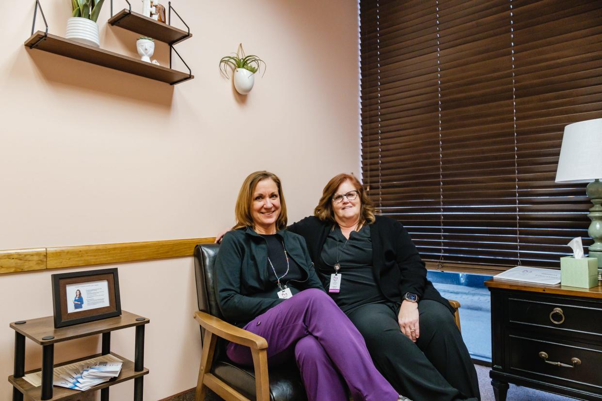 Nurse Manager Mary Marshall and Medical Services Director Candi Durbin are part of the newly opened Eva Women's Health Clinic in New Philadelphia.