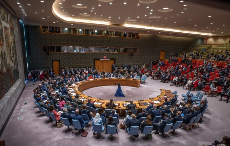 A general view of the UN Security Council meeting on Ukraine. Michael Kappeler/dpa