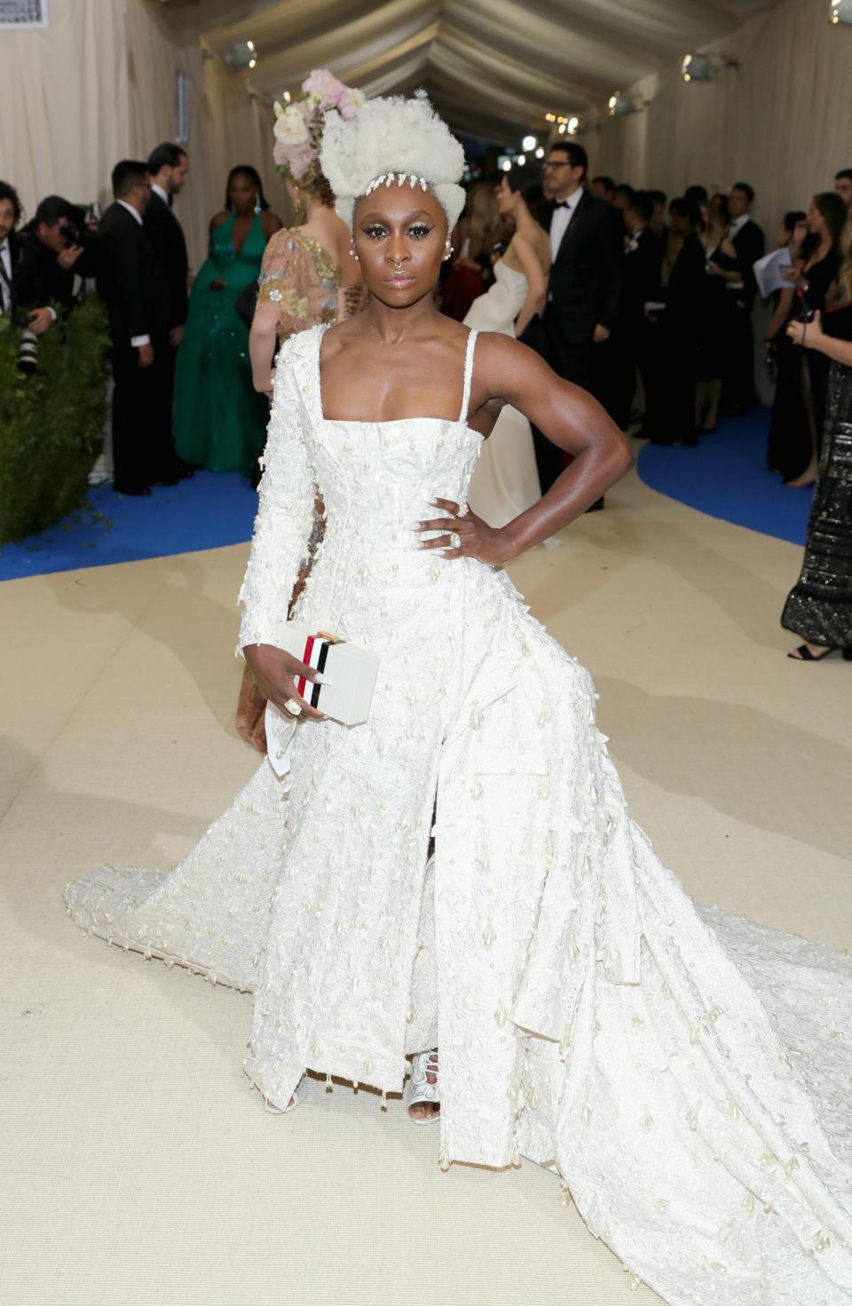 <h1 class="title">Cynthia Erivo in Thom Browne and Mikimoto jewelry</h1><cite class="credit">Photo: Getty Images</cite>