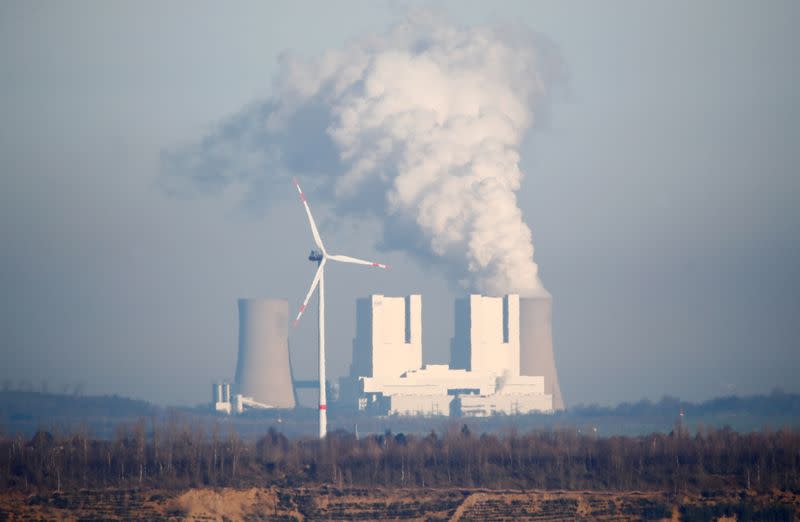 FILE PHOTO: Steam rises from Neurath lignite power plant