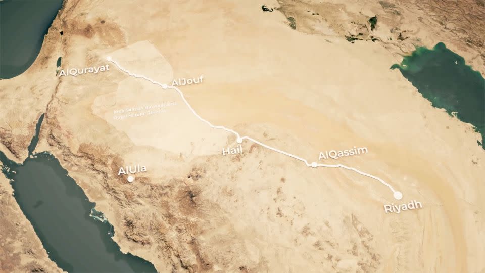 The kilometer route will extend across Saudi Arabia’s stunning desert landscapes, along with the city of Hail. - Arsenale S.P.A./Saudi Arabia Railways