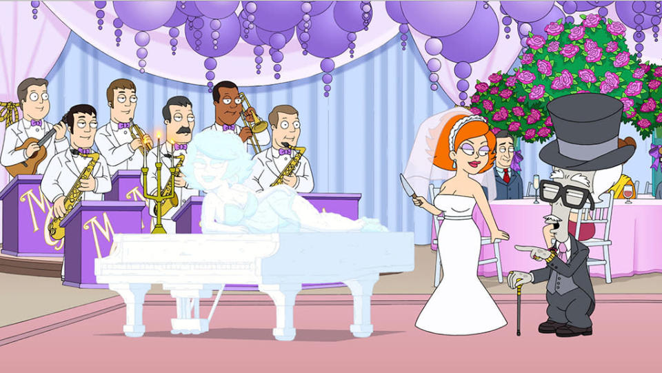 <b>"American Dad"</b><br> "Max Jets" airs Sunday, 2/10 at 9:30 PM on Fox<br><br> "Max Jets," a character of Roger's, falls in love with Gina (guest voice by Michelle Monaghan), a gold-digging waitress.