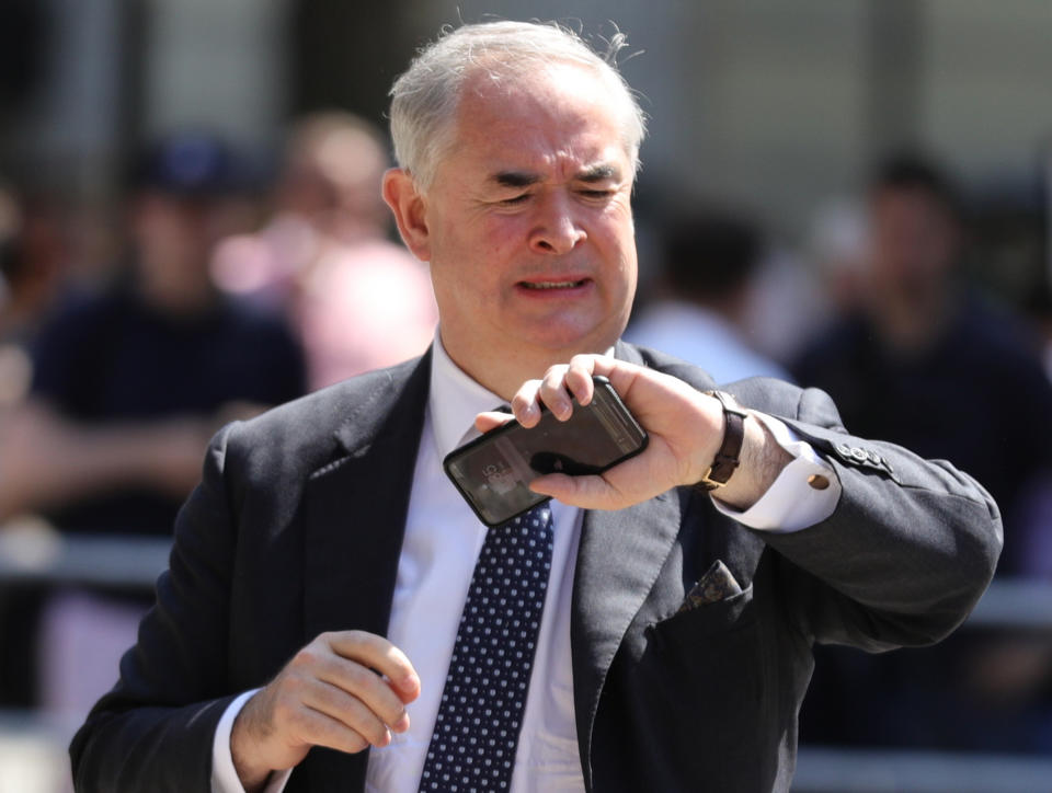 File photo dated 23/7/2019 of the then Attorney General Geoffrey Cox arriving at the Queen Elizabeth II Centre in London where the new Conservative leader was to be announced. The MP for Torridge and West Devon has said he does not believe he has breached parliamentary rules after a video emerged appearing to show him undertaking external work from his Westminster office. Issue date: Wednesday November 10, 2021.