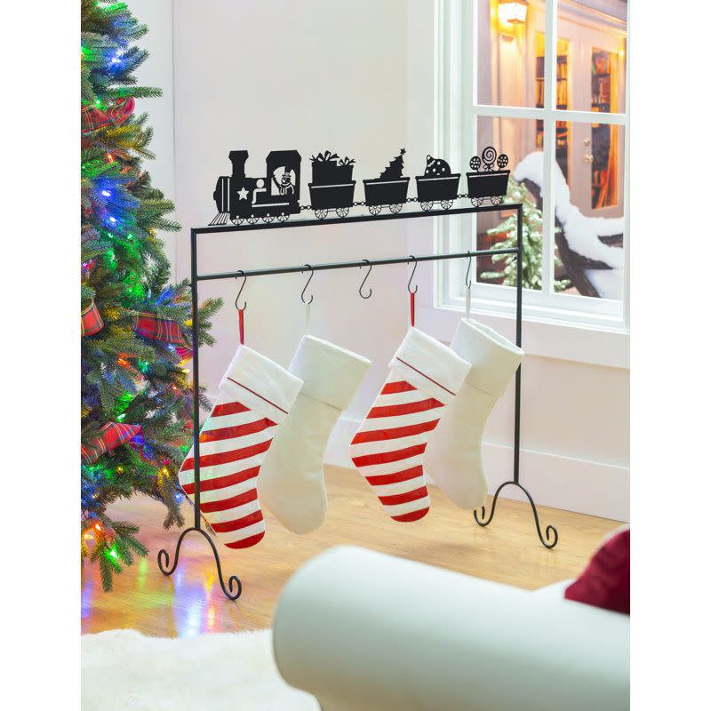 4) Metal Train Stocking Holder