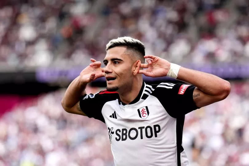 Andreas Pereira celebrates his second goal against West Ham