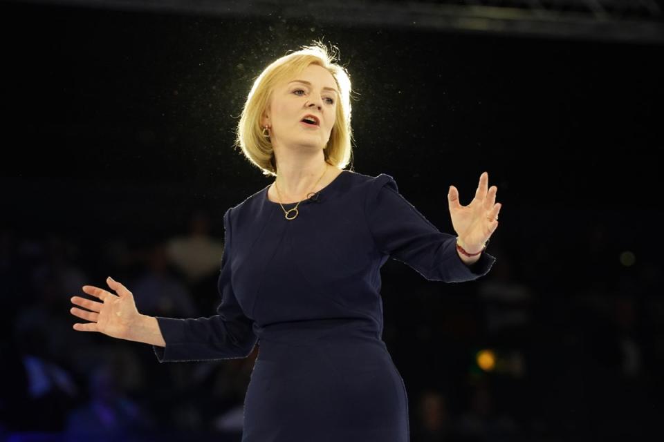Liz Truss during the hustings event at Wembley Arena (Stefan Rousseau/PA) (PA Wire)