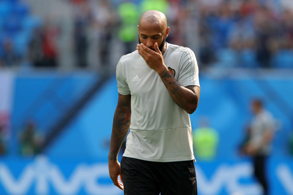 Thierry Henry during the 2018 FIFA World Cup Russia 3rd Place Playoff match between Belgium and England at Saint Petersburg Stadium on July 14, 2018 in Saint Petersburg, Russia.