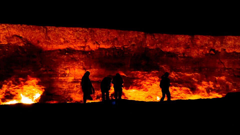 The crater has been burning for decades, but returning visitors say the flames are less intense these days. - darkydoors/iStockphoto/Getty Images