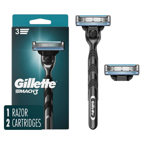 Gilette Mach3 Mens Razor with 1 Handle and 2 Razor Blade Refills