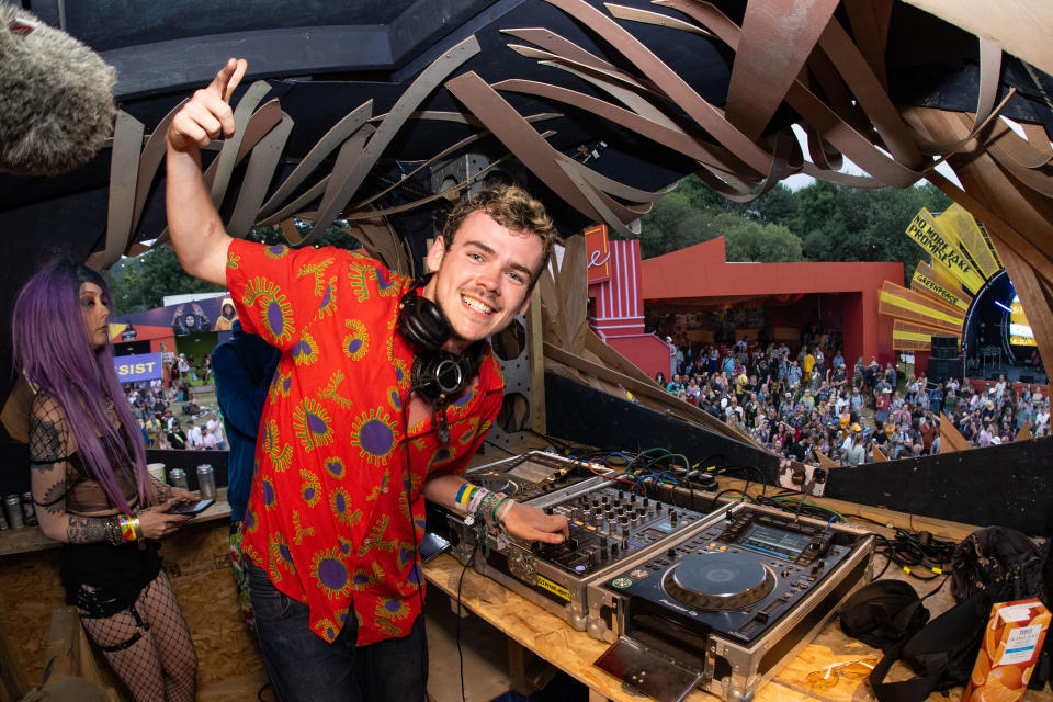 Woody Cook plays a DJ set at the Rave Tree during day two of Glastonbury Festival at Worthy Farm, Pilton on June 23, 2022 in Glastonbury, England. (Photo by Harry Durrant/Getty Images)