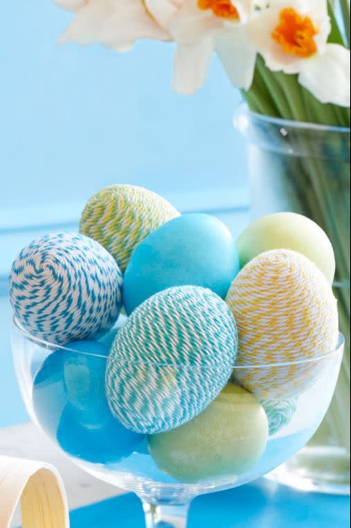 Twine-Wrapped Easter Eggs