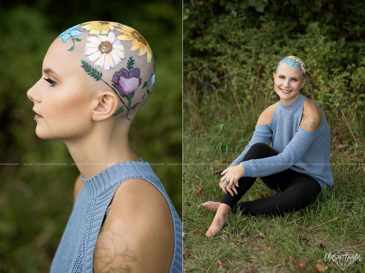 Madisyn Babcock decorated her head to illustrate her blossoming self. (Photo: Chelsea Taylor Photography)