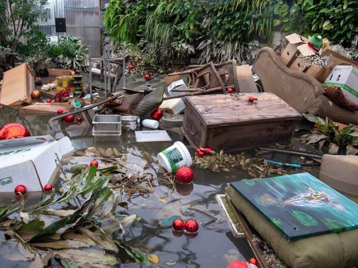 Kelsey Mostertman with Ripples Winery is urging people not to take items from previously flooded areas of Abbotsford, in case the owners haven't had time to sort through and retrieve them.  (Submitted by Kelsey Mostertman - image credit)