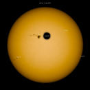 Sunspot AR 1476 compared to the size of Jupiter. Image released May 10, 2012.