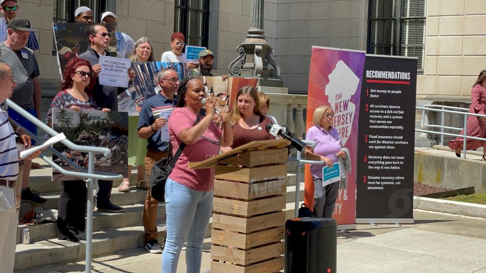 Shashuna Atwater of Newark talked about how the remnants of Hurricane Ida damaged her home and homes of her neighbors. June 1, 2023.