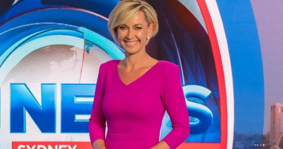 Former Today Show host Deborah Knight poses in front of nine news logo