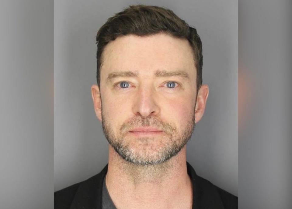 Justin Timberlake in mugshot released by police (Supplied)