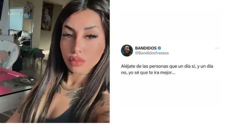 Tamara Báez y un mensaje enigmático dirigido a L-Gante