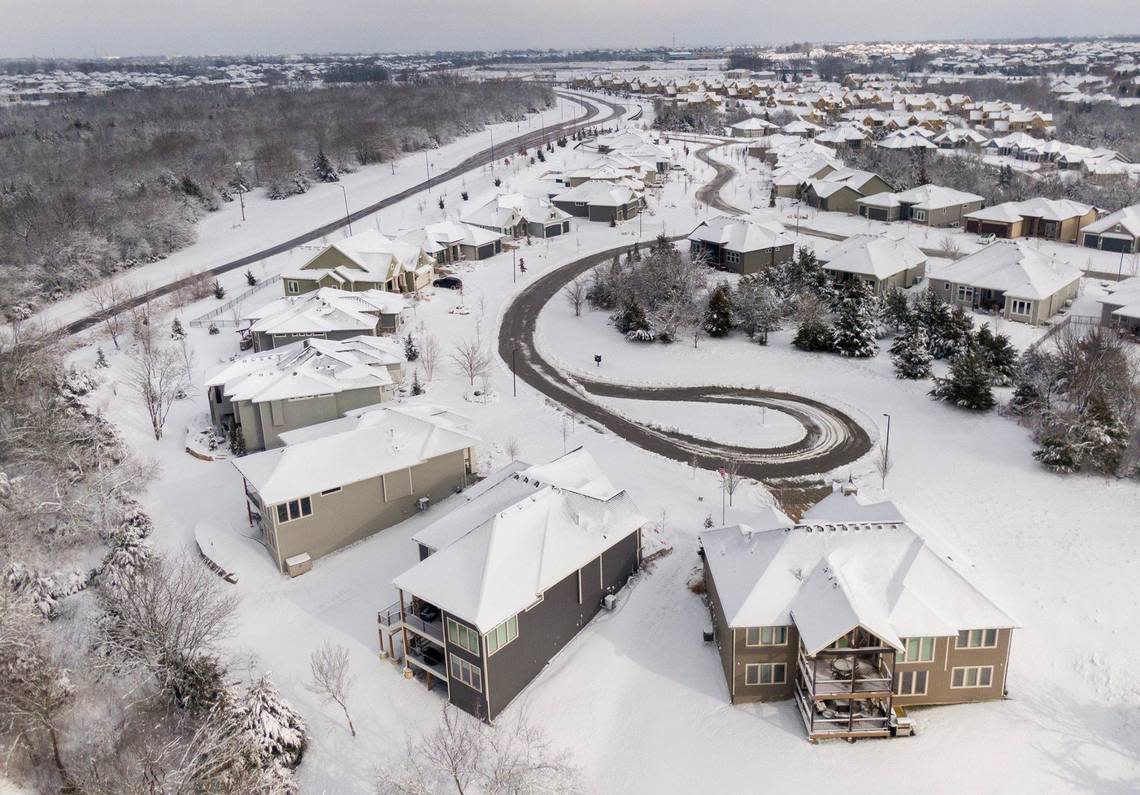 A winter storm dumped several inches of snow in the Kansas City area, including in western Lenexa where the subdivisions were covered in snow on Tuesday, Jan. 9, 2024.