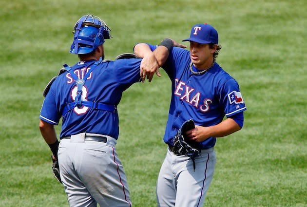 Texas Rangers even World Series as Derek Holland pitches