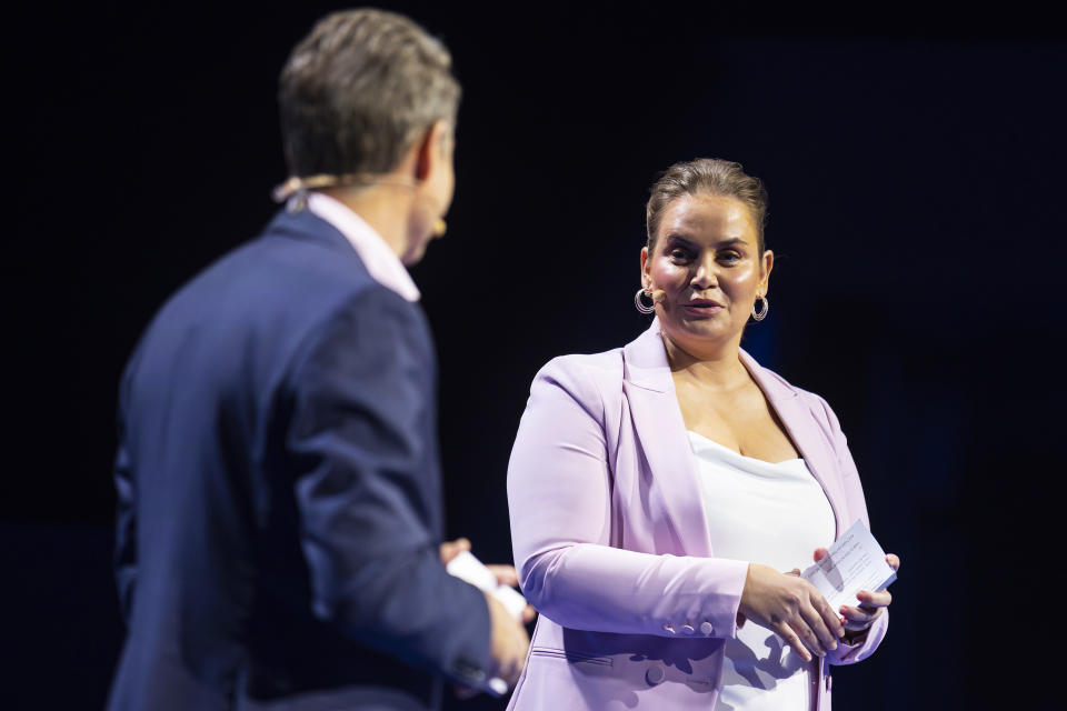 Jelena Dokic, pictured here at the 2023 Australian Open launch at Melbourne Park.