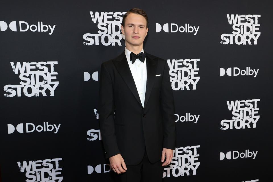 Ansel Elgort wearing a bowtie.