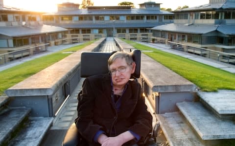 Professor Stephen Hawking, British theoretical physicist. Photographed at the Centre for Mathematical Sciences, University of Cambridge  - Credit: Eleanor Bentall /Corbis