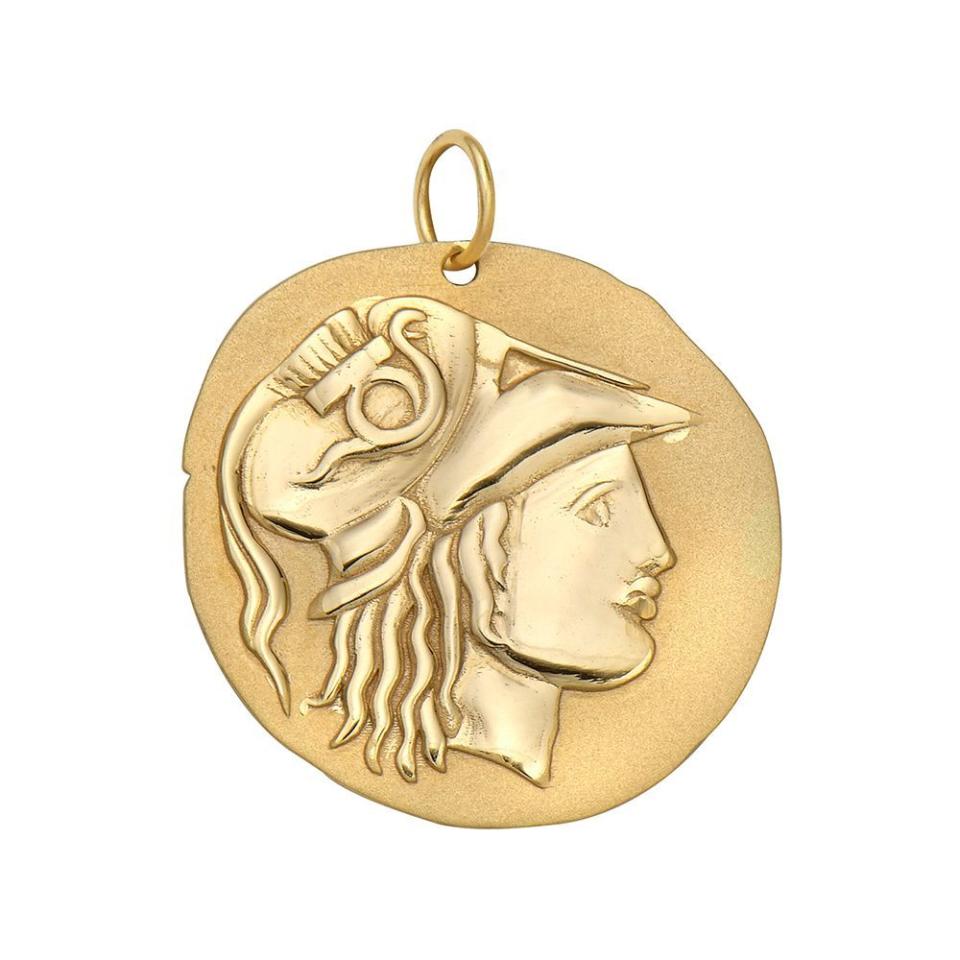 <p><a href="https://lionheartjewelry.com/product/athena-and-nike-coin-amulet-in-14k-yellow-gold/" rel="nofollow noopener" target="_blank" data-ylk="slk:Shop Now;elm:context_link;itc:0;sec:content-canvas" class="link ">Shop Now</a></p><p>Athena and Nike Goddess Coin Medallion</p><p>lionheartjewelry.com</p><p>$1680.00</p>