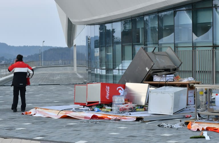 The winds caused chaos at Gangneung Olympic Park