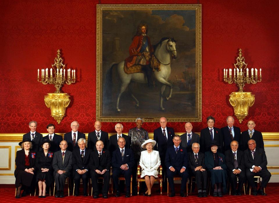 Lord May, far left, back row, at a gathering to mark the centenary of the Order of Merit - Kirsty Wigglesworth/PA