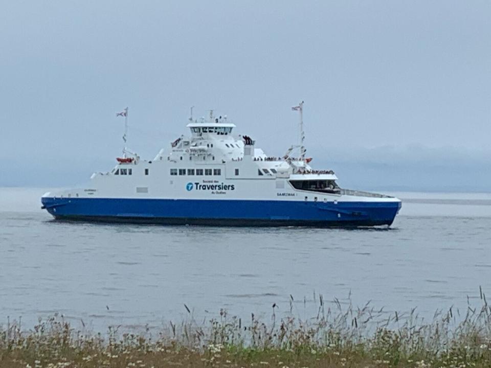 The blue-and-white MV Saaremaa 1, on lease from Quebec's ferry service, was the only vessel on the N.S.-P.E.I. run early Friday morning. 